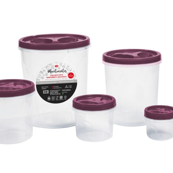 CONJUNTO MANTIMENTOS COM ROSCA 5 PEÇAS MARSALA