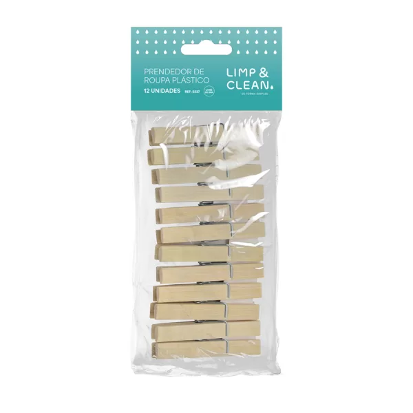 PRENDEDOR DE ROUPA DE BAMBU 12 PEÇAS