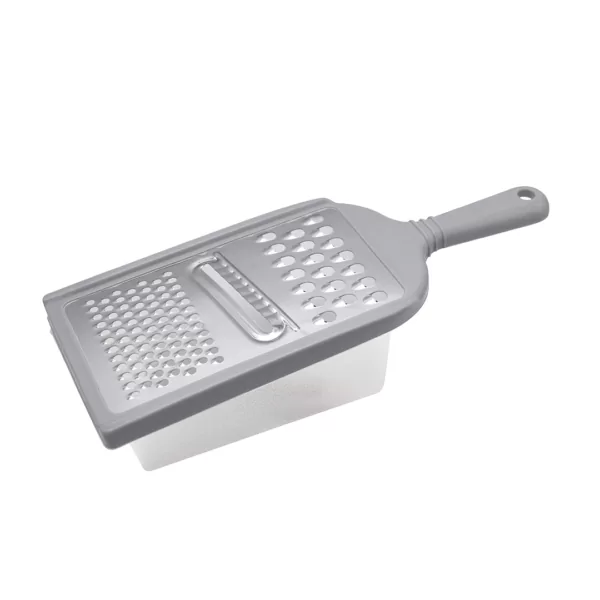 RALADOR INOX 3 FACES COM DISPENSER PLÁSTICO 300ML